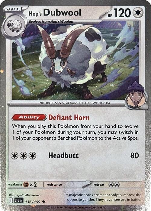 Hop's Dubwool - 136/159 Cosmos Holo Promo Pokemon - NM/MINT