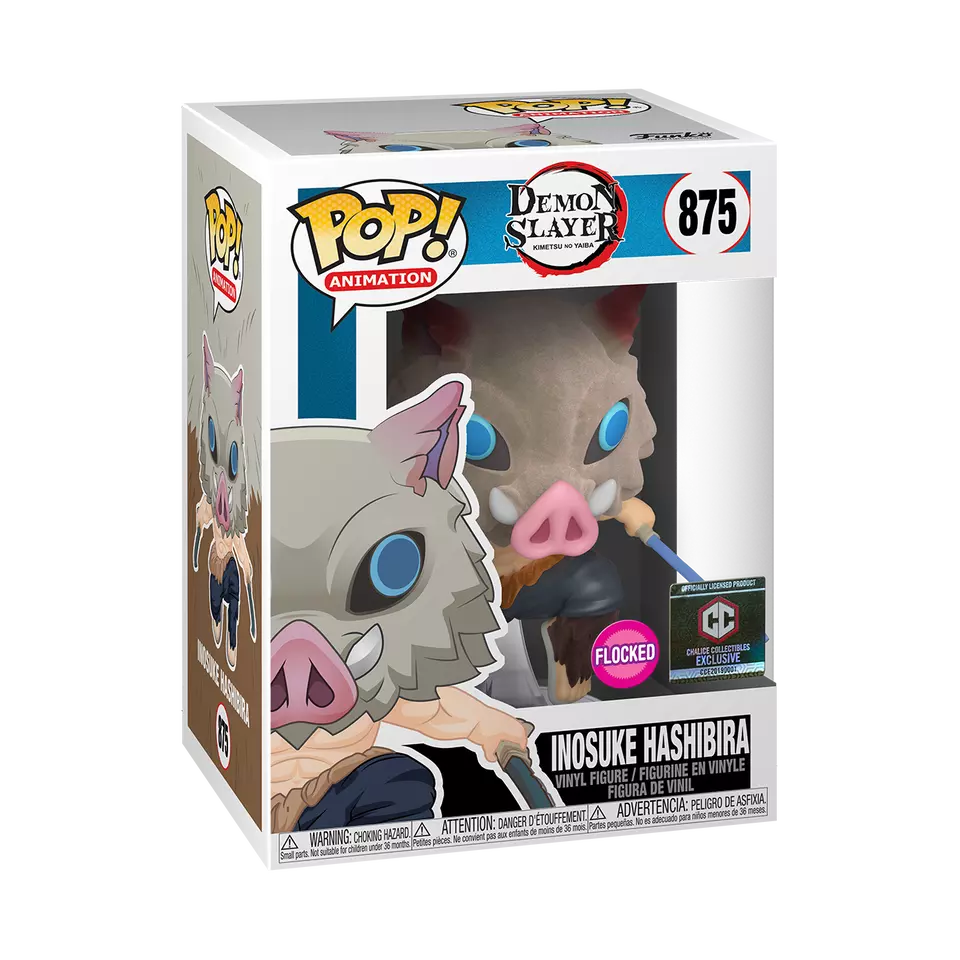 Funko Pop -  Demon Slayer Vinyl Figure -  Inosuke Hashibira Flocked 875 Chalice Collectibles