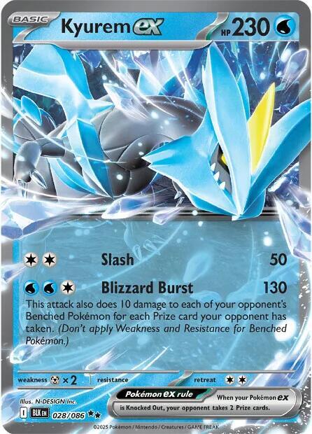 Kyurem ex - 028/086 Black Bolt Double Rare Pokemon - NM/MINT