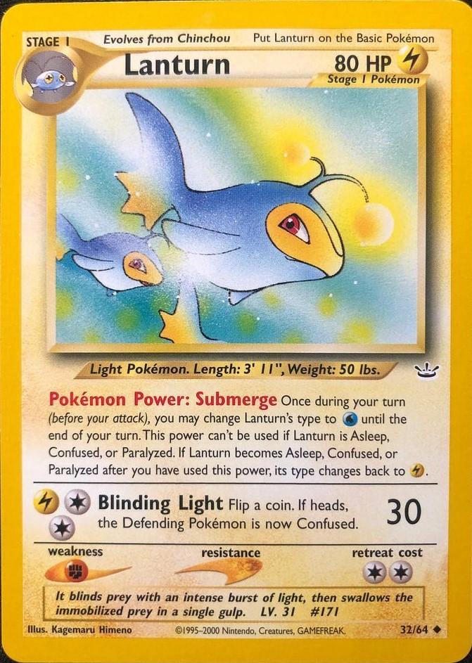 Lanturn - 32/64 Neo Revelation Unlimited Uncommon Pokemon - NM
