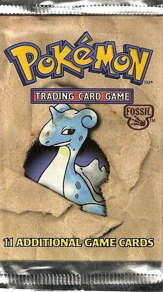 Fossil Unlimited Long Crimp Pokemon Booster Pack - LIGHT (Non Holo) - Lapras