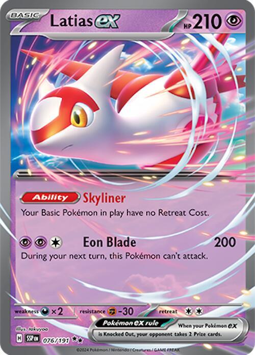 Latias ex - 076/191 Surging Sparks Double Rare Pokemon - NM/MINT