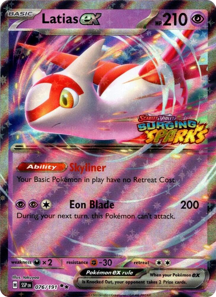 Latias ex - 076/191 Surging Sparks Stamped Promo Pokemon - NM/MINT