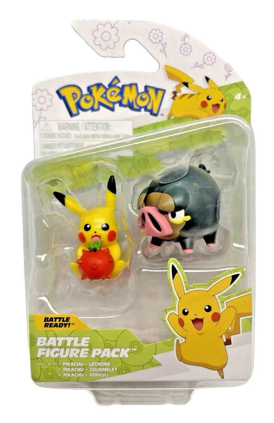 Pokemon Officially Licensed Toys Battle Figure Pack - Lechonk & Pikachu