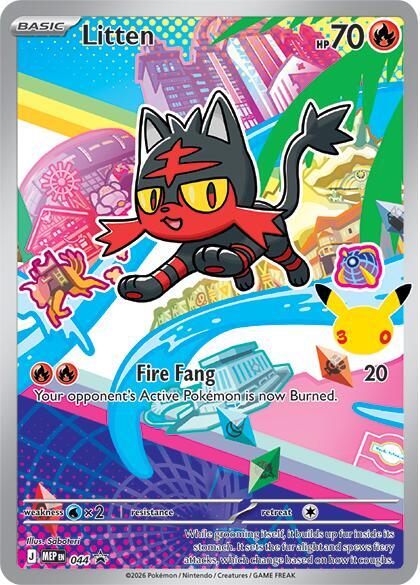 Litten - MEP044 First Partner Illustration Promo Pokemon - NM/MINT