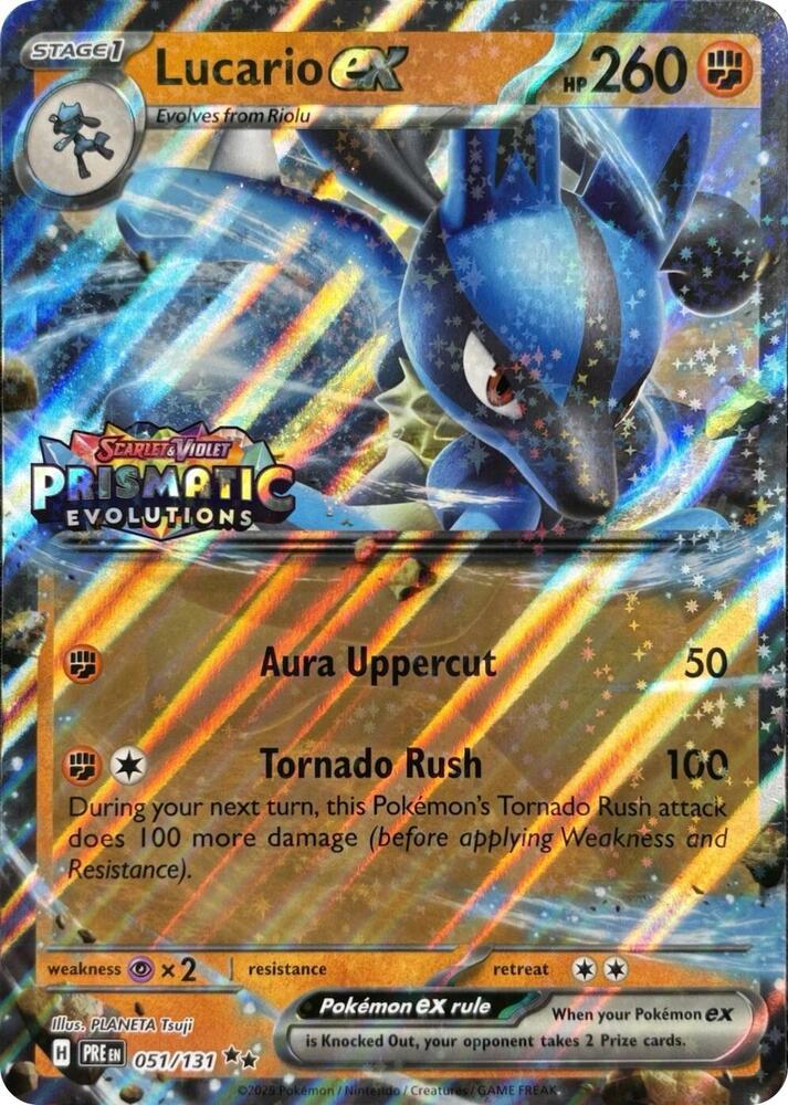Lucario ex - 051/131 Prismatic Evolution Stamped PROMO Pokemon - NM/MINT