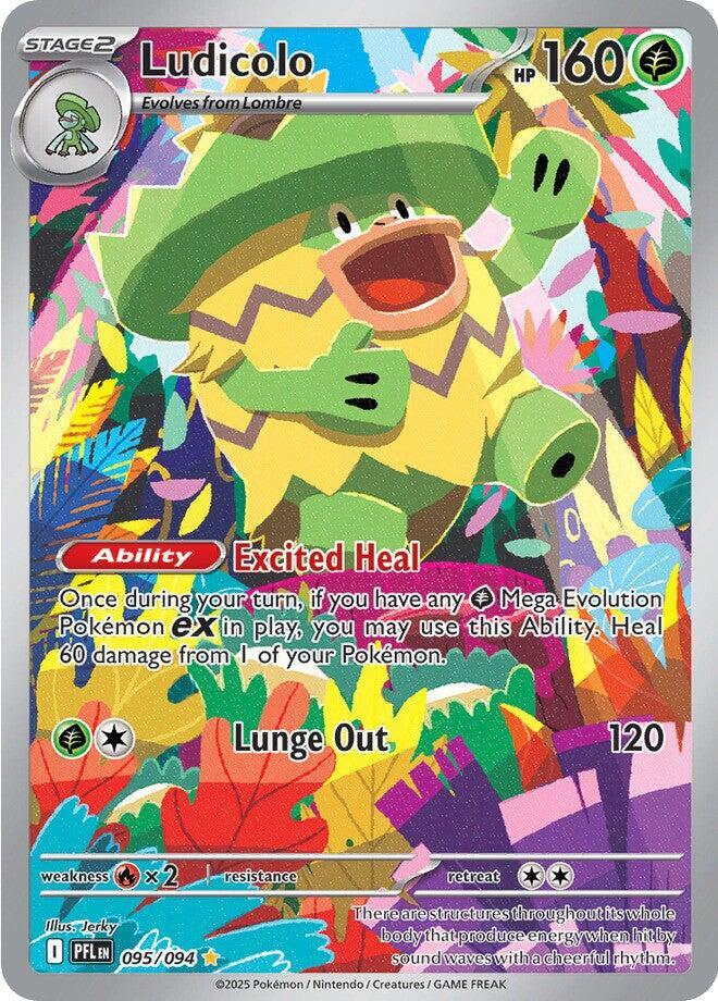 Ludicolo - 095/094 Phantasmal Flames Illustration Rare Pokemon - NM/MINT