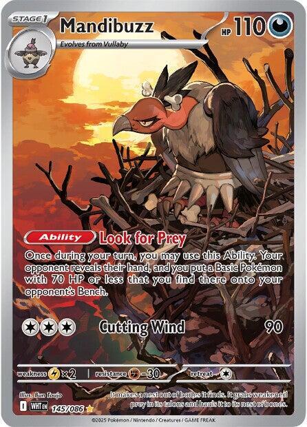 Mandibuzz - 145/086 White Flare Illustration Rare Pokemon - NM/MINT