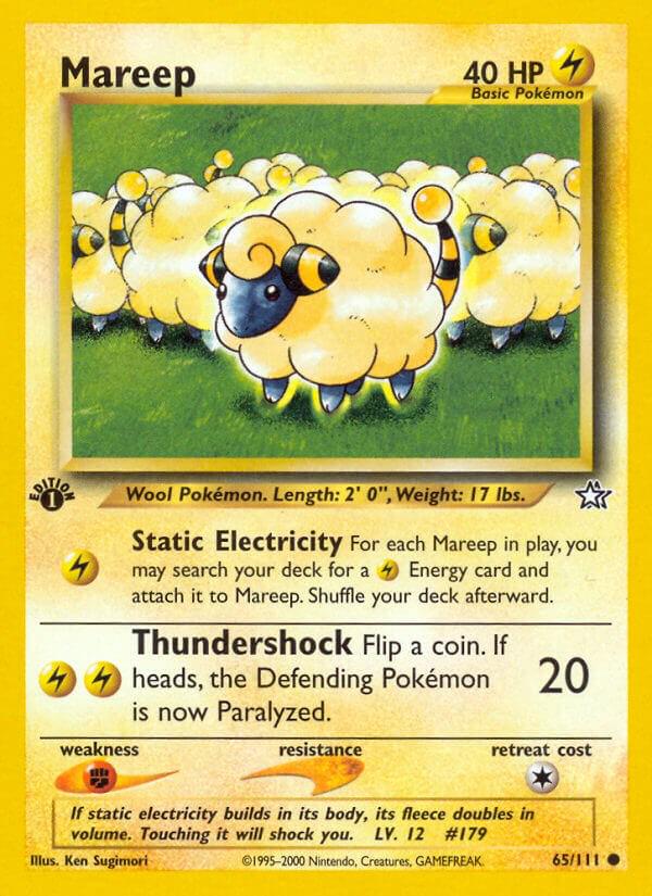 Mareep - 65/111 Neo Genesis 1st Edition Common Pokemon - NM