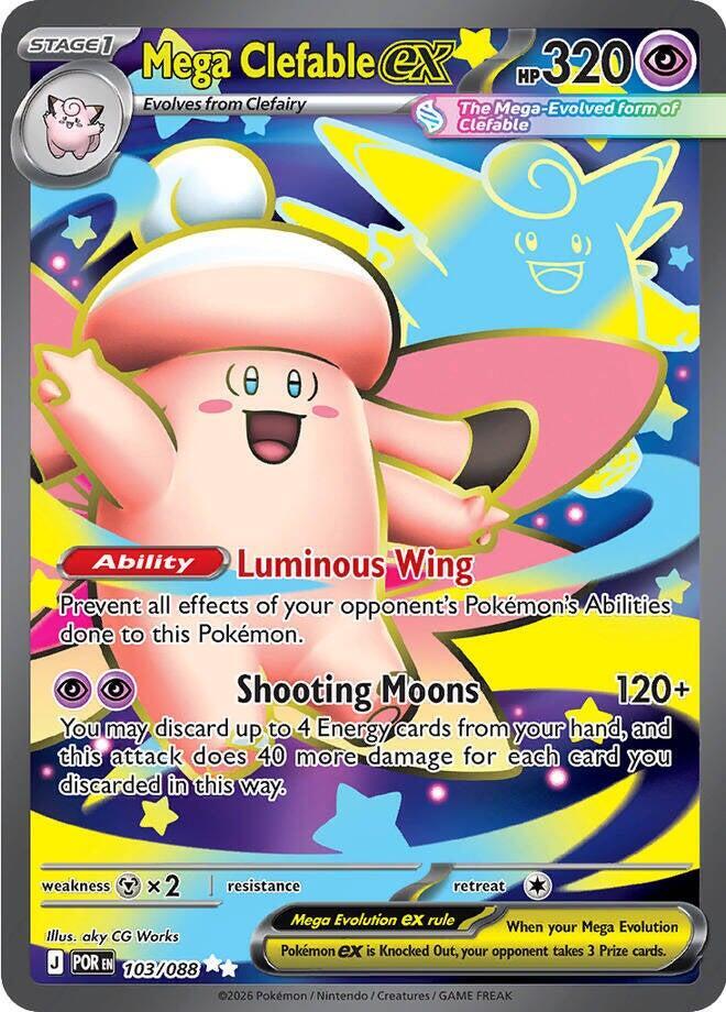 Mega Clefable ex - 103/088 Perfect Order Full Art Pokemon - NM/MINT