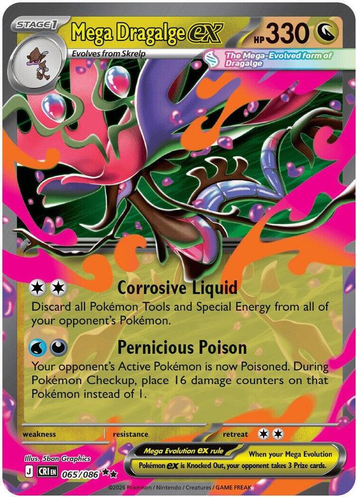 Mega Dragalge ex - 065/086 Chaos Rising Double Rare Pokemon - NM/MINT