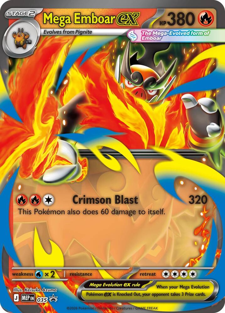Mega Emboar ex - MEP035 Black Star Promo Pokemon - NM/MINT
