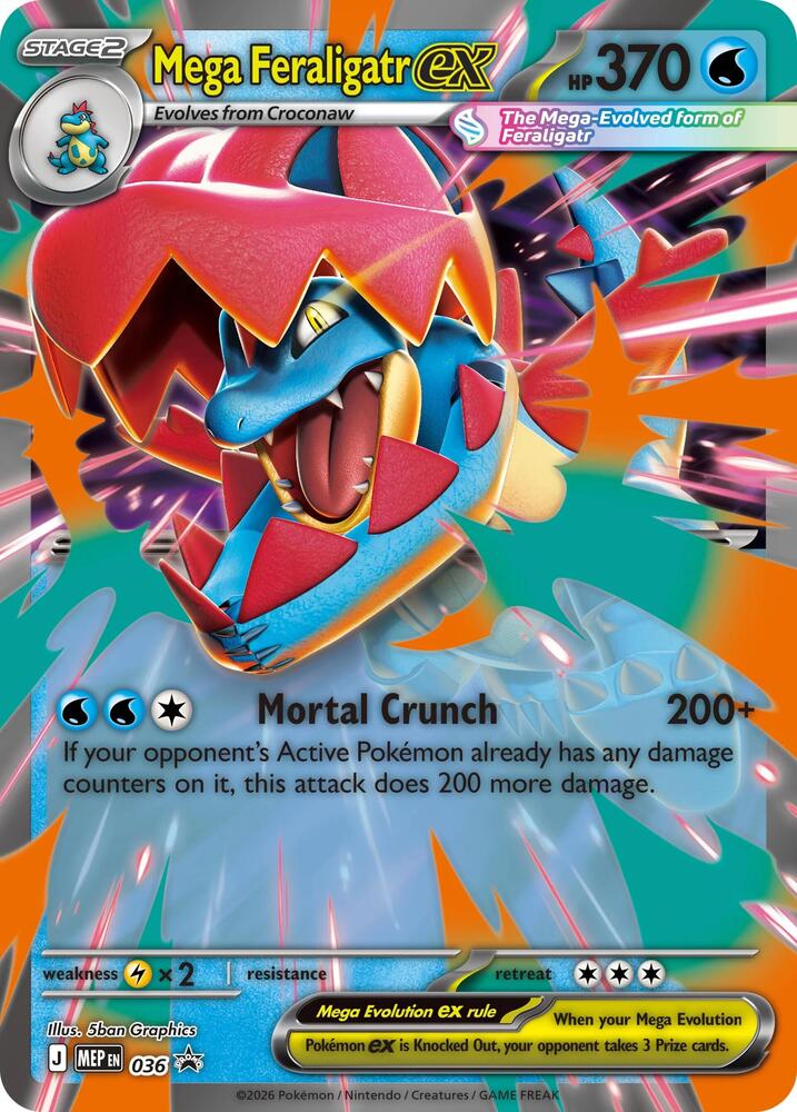 Mega Feraligatr ex - MEP036 Black Star Promo Pokemon - NM/MINT
