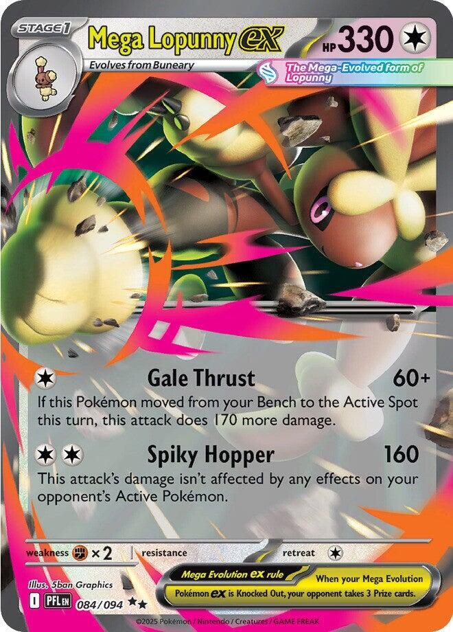 Mega Lopunny ex - 084/094 Phantasmal Flames Double Rare Pokemon - NM/MINT