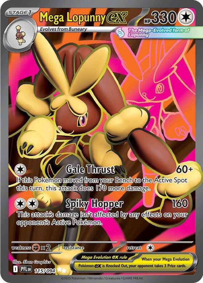 Mega Lopunny ex - 115/094 Phantasmal Flames Full Art Pokemon - NM/MINT
