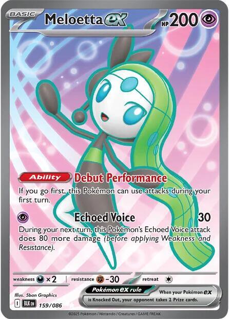 Meloetta ex - 159/086 Black Bolt Full Art - Pokemon - NM/MINT
