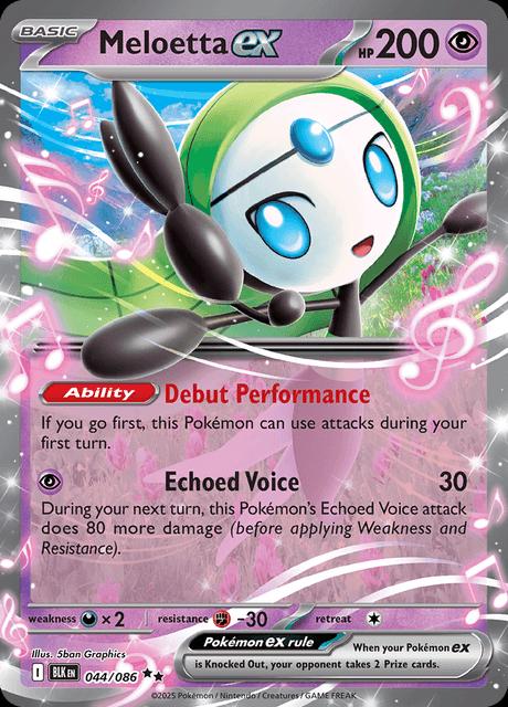 Meloetta ex - 044/086 Black Bolt Double Rare Pokemon - NM/MINT