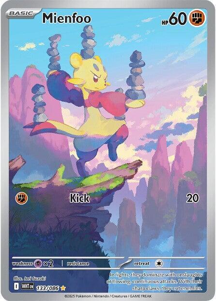 Mienfoo - 133/086 White Flare Illustration Rare Pokemon - NM/MINT