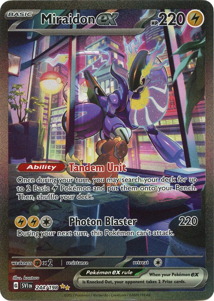 Miraidon ex - 244/198 Scarlet & Violet Special Illustration Pokemon - NM/MINT