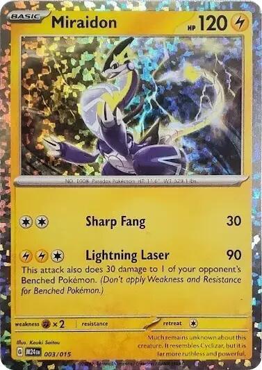 Miraidon - 003/015 Mcdonald's 2024 Holo Pokemon - NM/MINT