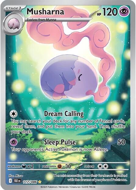 Musharna - 117/086 Black Bolt Illustration Rare Pokemon - NM/Mint
