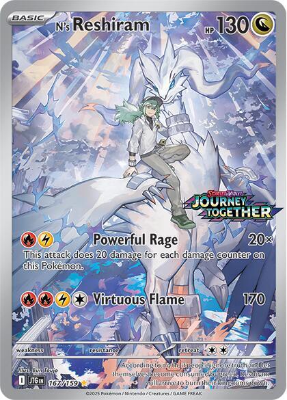 N's Reshiram - 167/159 Journey Together Box Topper PROMO Pokemon - NM/MINT