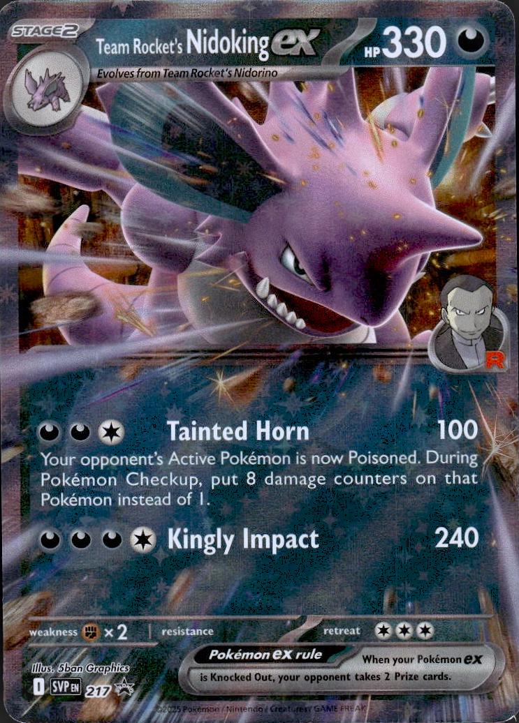 Team Rocket's Nidoking ex - SVP217 Black Star Promo Pokemon - NM/MINT