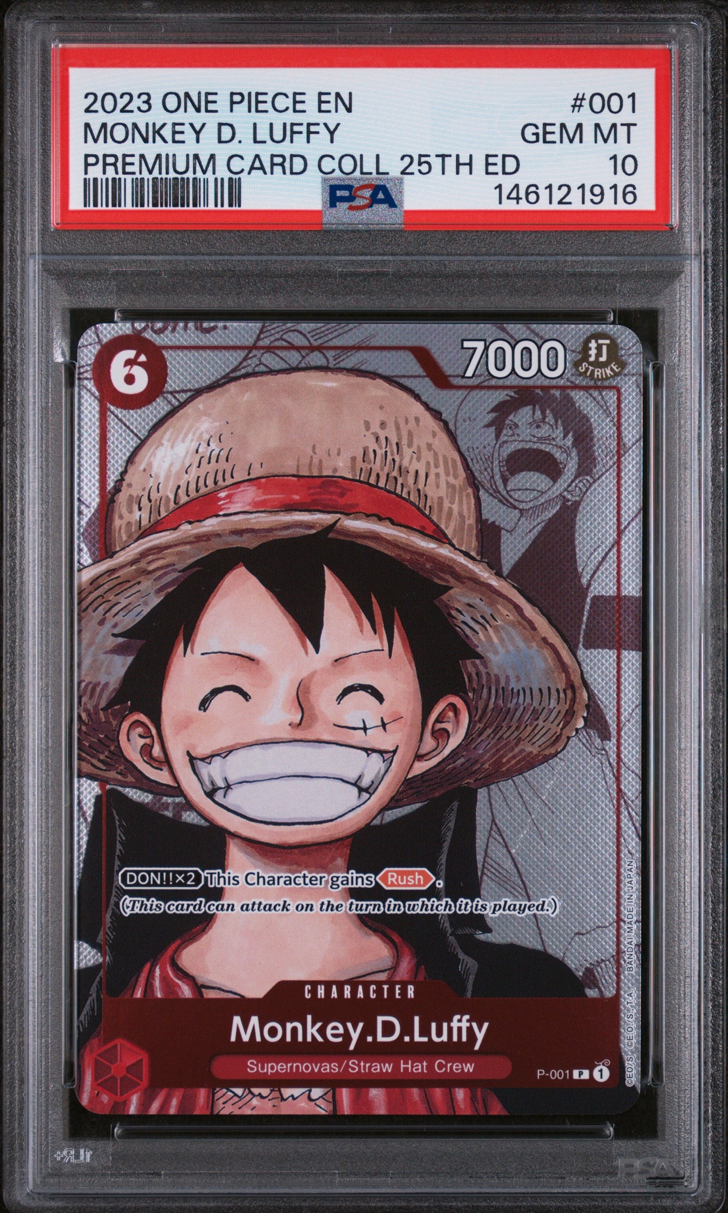 Monkey D. Luffy Alternate Art - P-001 PSA 10 Promo One Piece - GEM MINT