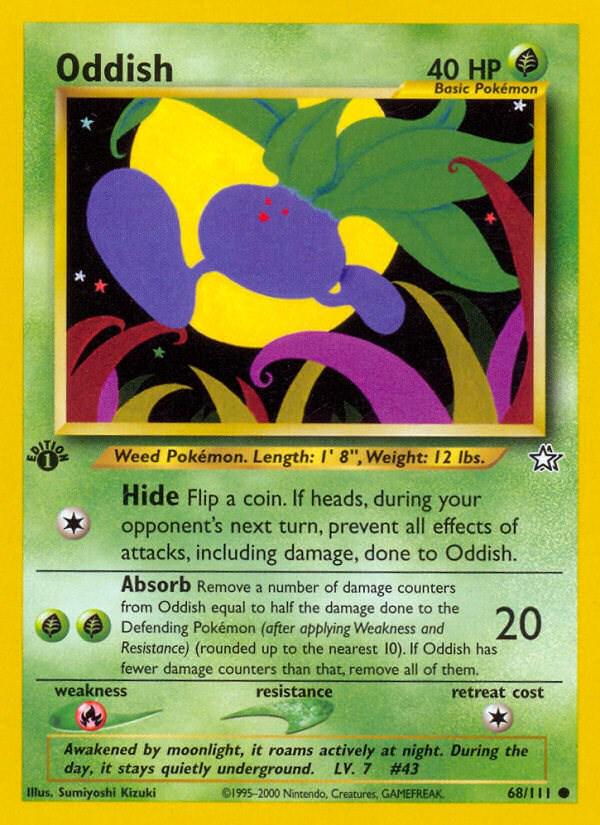 Oddish - 68/111 Neo Genesis 1st Edition Common Pokemon - NM