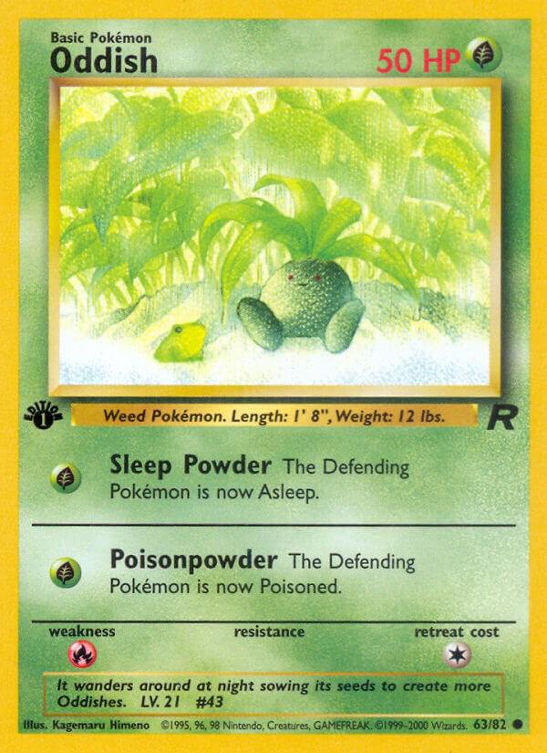 Oddish - 63/82 Team Rocket 1st Edition Pokemon - NM