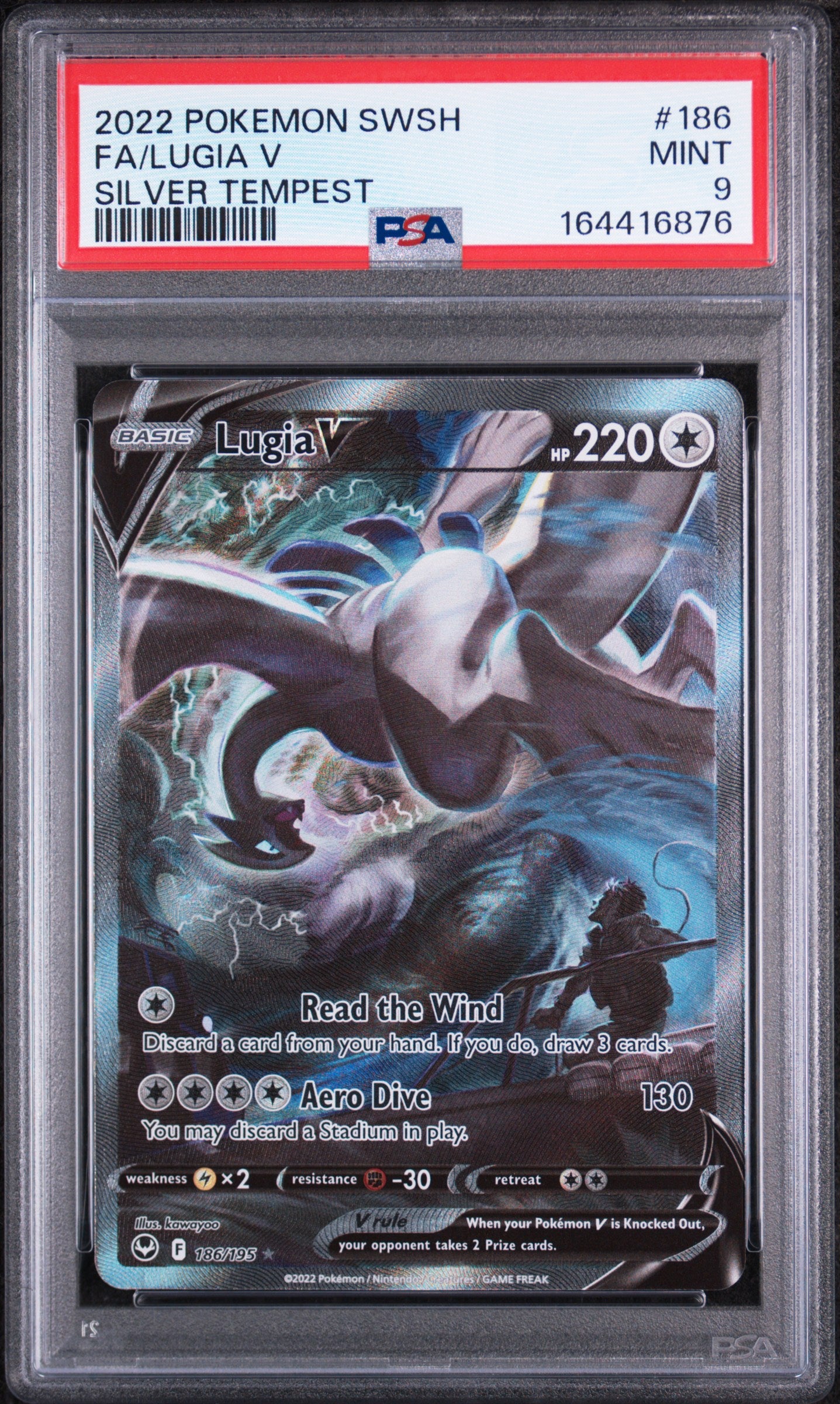 Lugia V - 186/195 PSA 9 Silver Tempest Alternate Art Pokemon - MINT