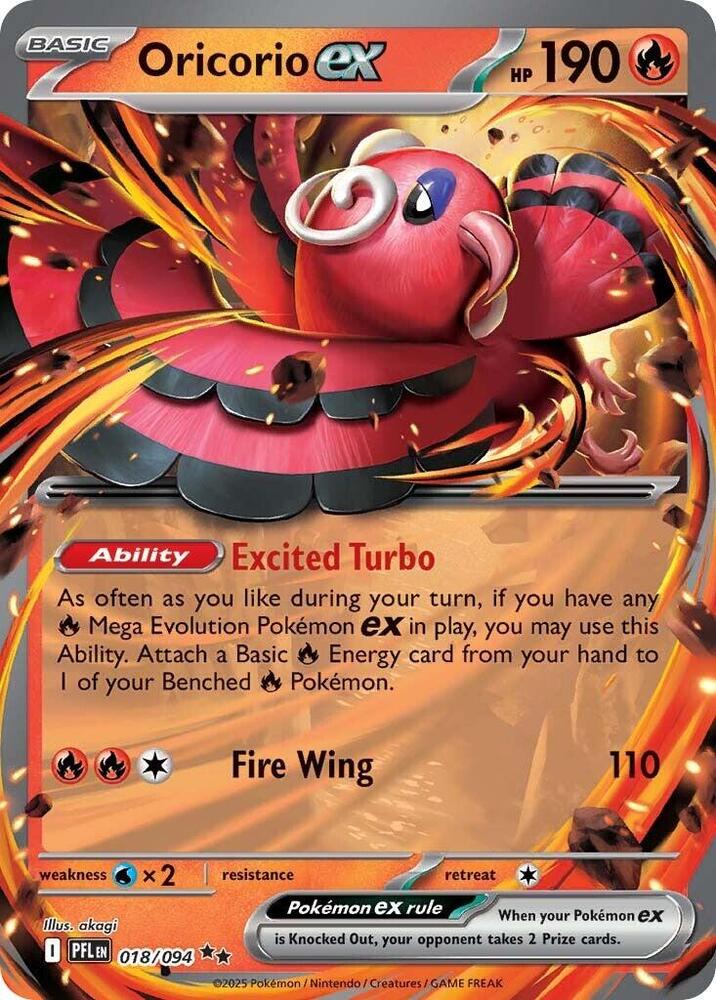 Oricorio ex - 018/094 Phantasmal Flames Double Rare Pokemon - NM/MINT