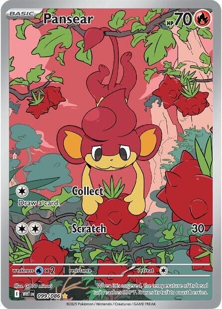 Pansear - 099/086 White Flare Illustration Rare Pokemon - NM/MINT