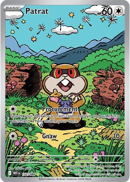 Patrat - 152/086 White Flare Illustration Rare Pokemon - NM/MINT