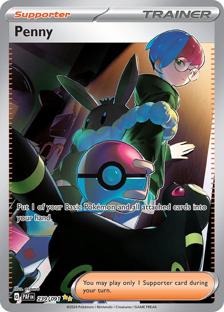 Penny - 239/091 Paldean Fates Special Illustration Trainer - NM/MINT