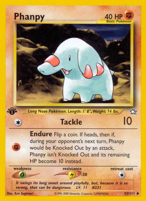 Phanpy - 43/111 Neo Genesis 1st Edition Common Pokemon - NM
