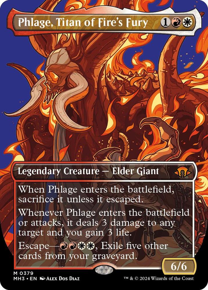 Phlage, Titan of Fire's Fury - 379 Modern Horizons 3 Borderless Mythic Magic- NM/MINT