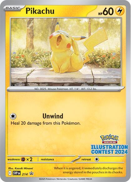 Pikachu - SVP 214 Illustration Contest Promo Pokemon - NM/MINT