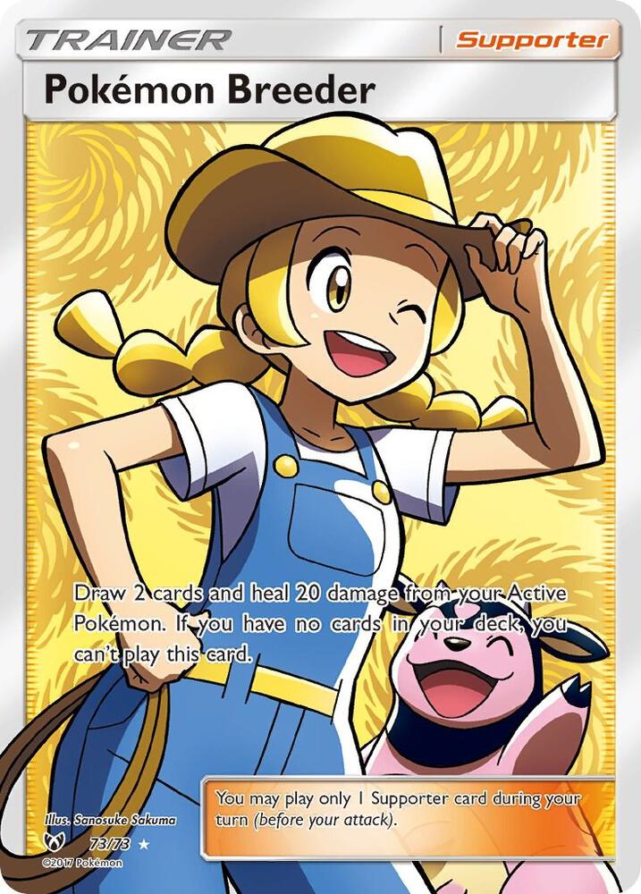 Pokemon Breeder - 73/73 Shining Legends Full Art Trainer - NM/MINT