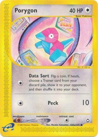 Porygon - 103a/147 e-Reader Aquapolis Common Pokemon - NM