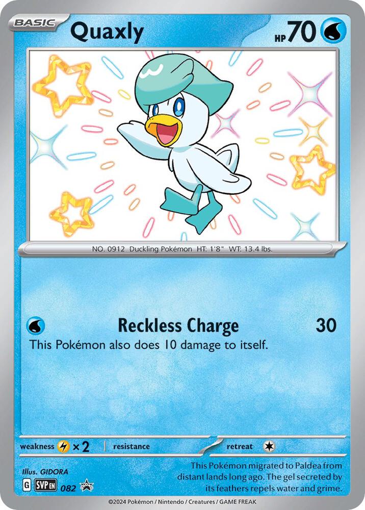 Quaxly - SVP082 Black Star Promo Baby Shiny Holo Pokemon - NM/MINT