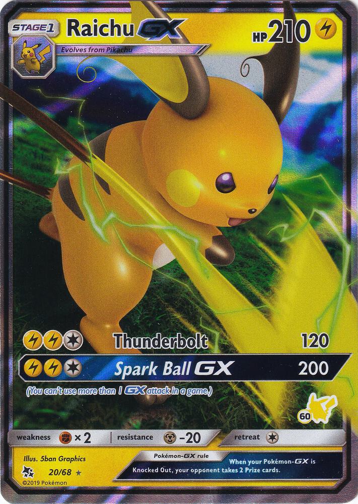 Raichu GX - 20/68 Battle Academy Stamped PROMO Pokemon - NM/MINT