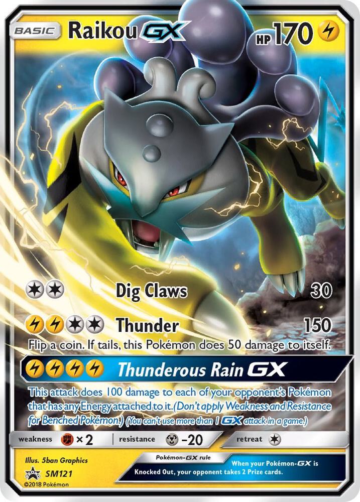 Raikou GX - SM121 Black Star Promo Pokemon - NM/MINT