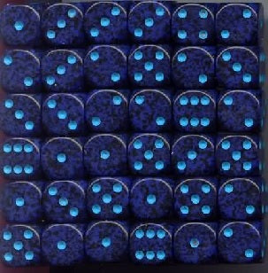 Chessex 12mm D6 Dice - Speckled Cobalt (36 Count)