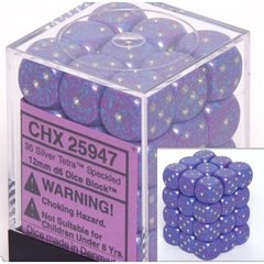 Chessex 12mm D6 Dice - Speckled Silver Tetra (36 Count)