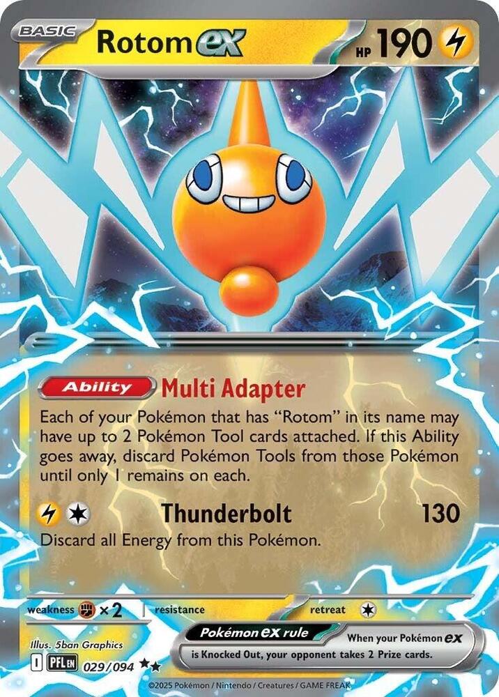 Rotom ex - 029/094 Phantasmal Flames Double Rare Pokemon - NM/MINT