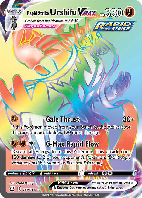 Rapid Strike Urshifu VMax - 169/163 Battle Styles Rainbow Pokemon - NM/MINT