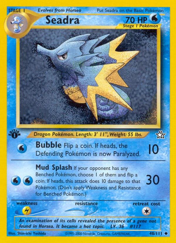Seadra - 48/111 Neo Genesis 1st Edition Uncommon Pokemon - NM
