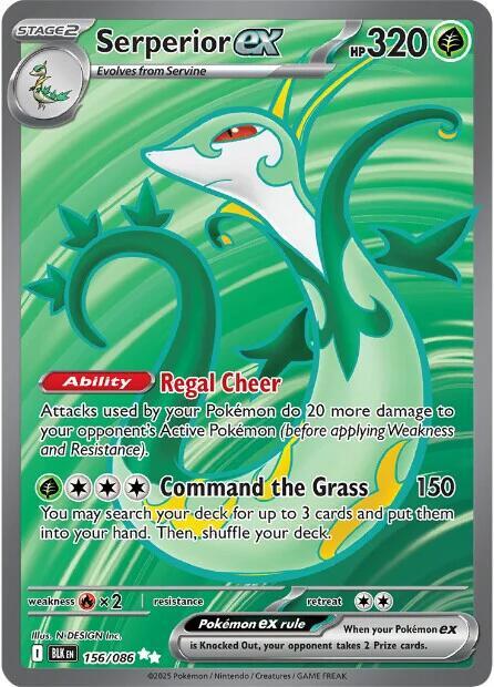 Serperior ex - 156/086 Black Bolt Full Art Pokemon - NM/MINT
