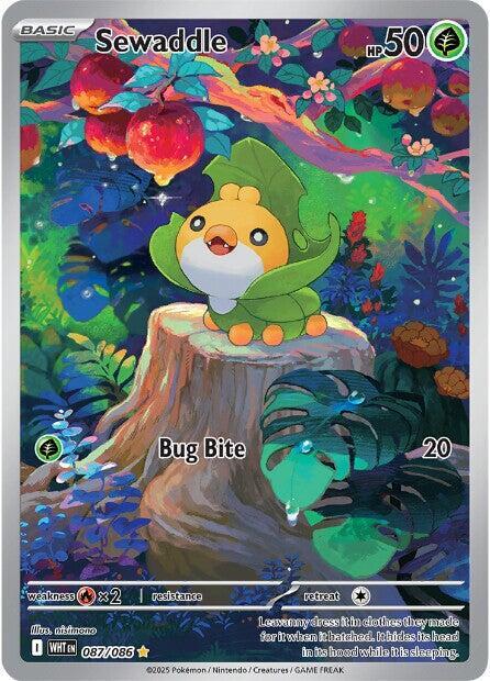 Sewaddle - 087/086 White Flare Illustration Rare Pokemon - NM/MINT